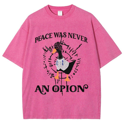 Peace Was Never An Opion Vintage Distressed T-shirt