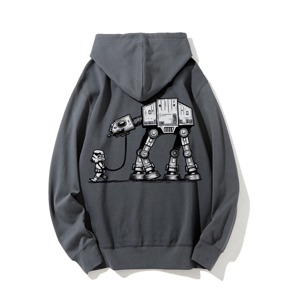Galactic Robot Dog - Planetary Skirmishes Printed Back Unisex Cotton Hoodie