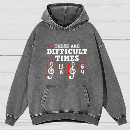 These Are Difficult Times Vintage Distressed Hoodie