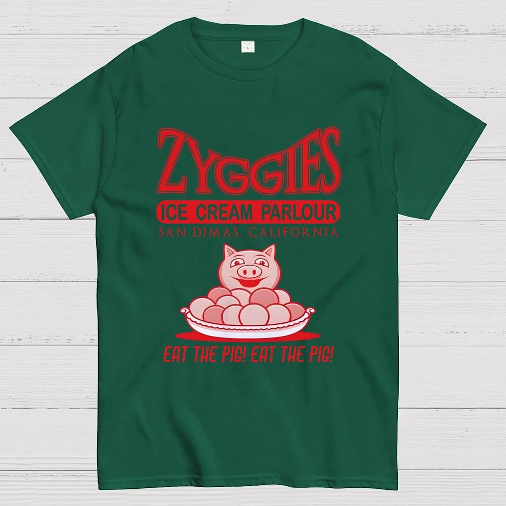 Eat the Pig at Frosty's Ice Cream Parlour Ringer Unisex Geek T-Shirt