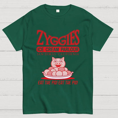 Eat the Pig at Frosty's Ice Cream Parlour Ringer Unisex Geek T-Shirt