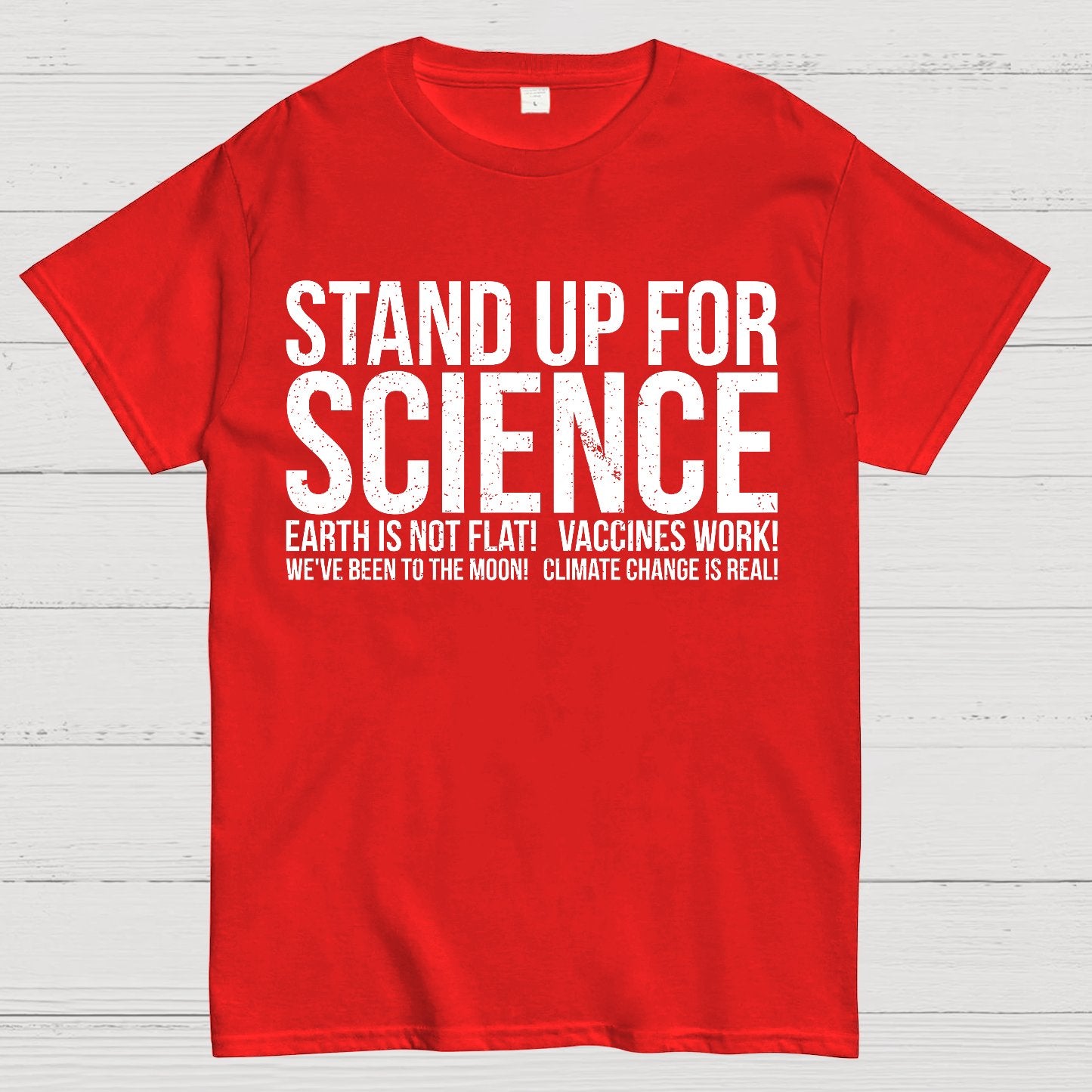 Earth Is Not Flat Stand Up For Science Geek T-Shirt