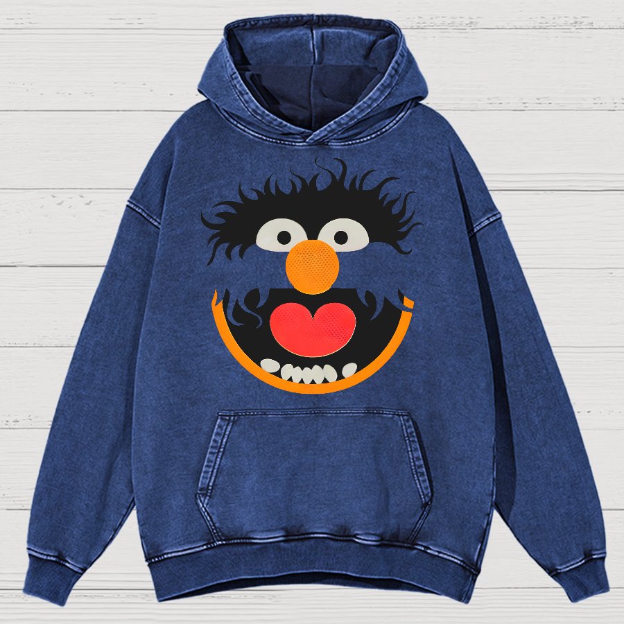 Retro Pop Culture Puppet Face 2 Vintage Distressed Hoodie