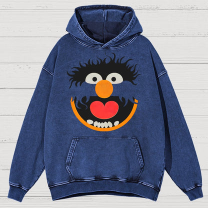 Retro Pop Culture Puppet Face 2 Vintage Distressed Hoodie