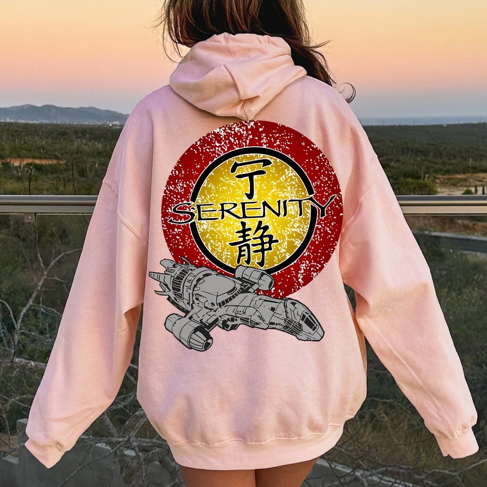 Firefly Mysterious Spacecraft Printed Back Cotton Hoodie