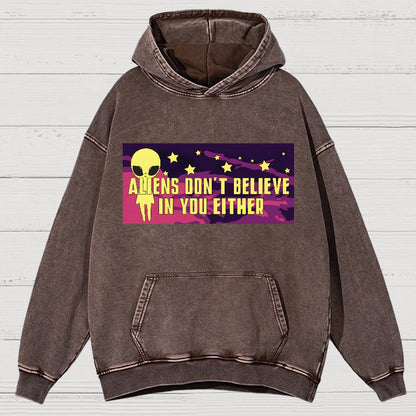 Mysterious Beings Don't Believe In You Either Vintage Distressed Hoodie