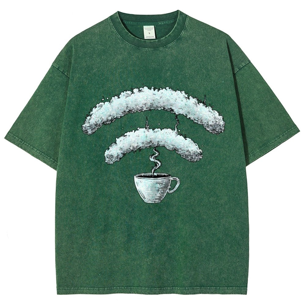 Connected Through Caffeine Vintage Distressed T-shirt