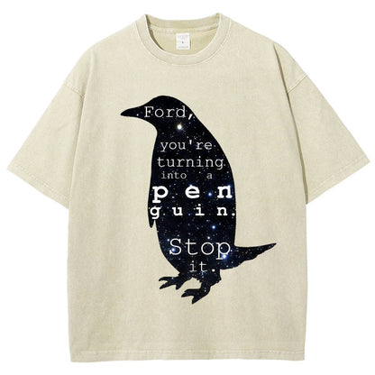 Ford, you’re turning into a penguin. Stop it Vintage Distressed T-shirt