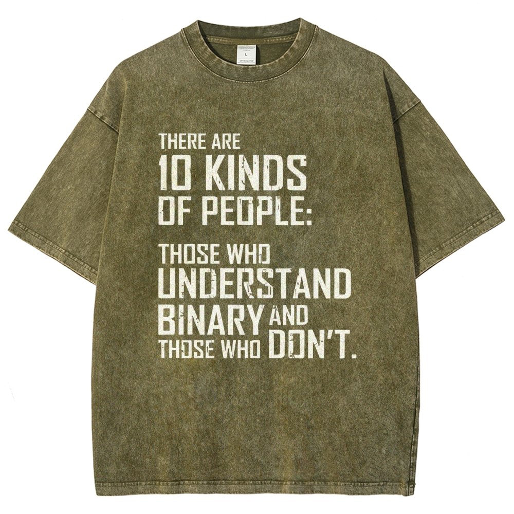 10 Kinds Of People Binary Vintage Distressed T-shirt
