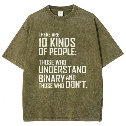 10 Kinds Of People Binary Vintage Distressed T-shirt