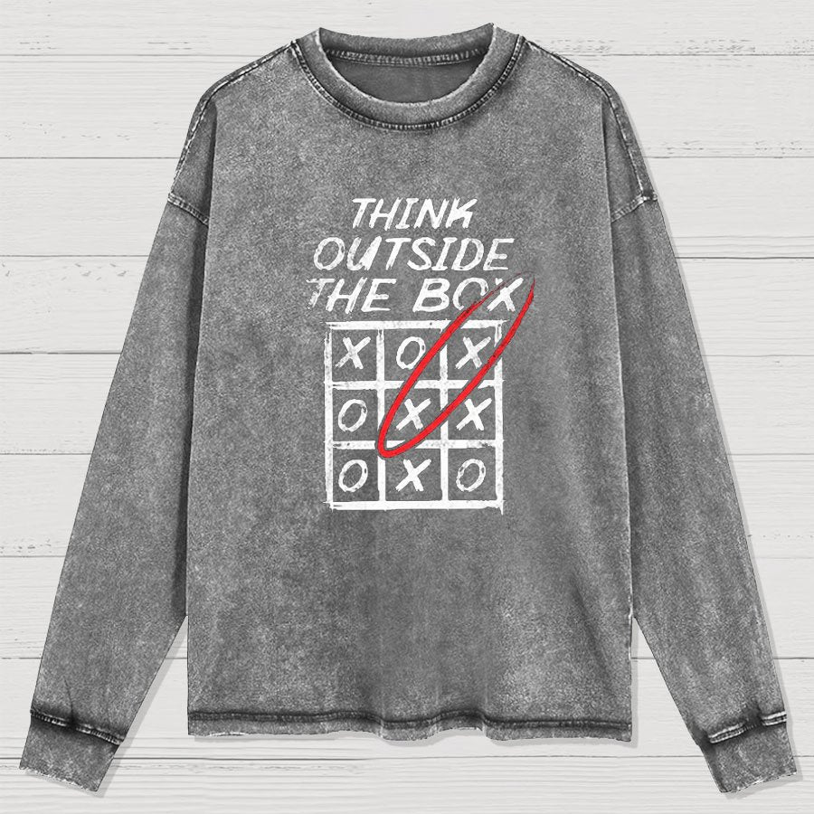Think Outside The Box Nerd Washed Long Sleeve Tee
