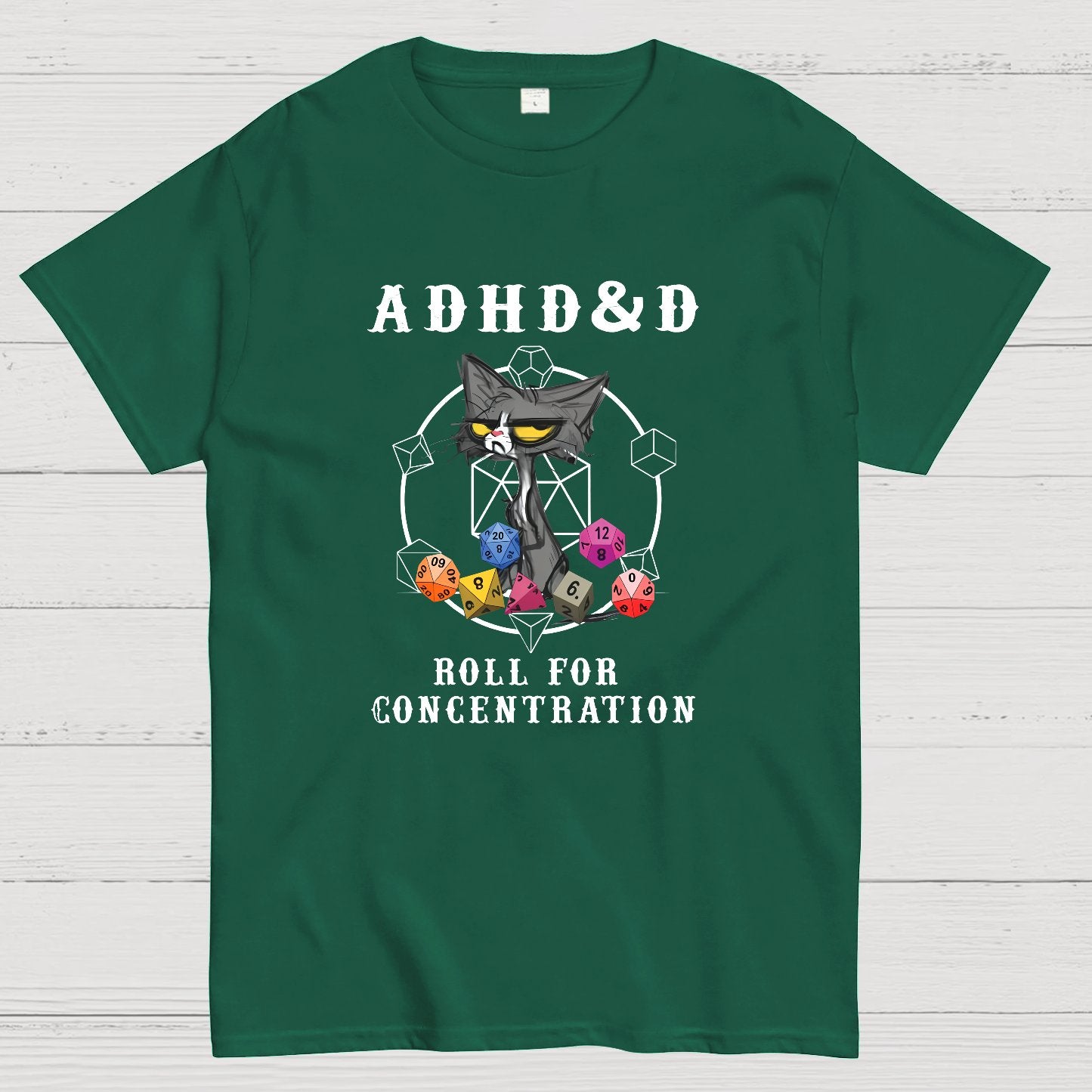 Adhd&Dnd Cat Geeky T-Shirt