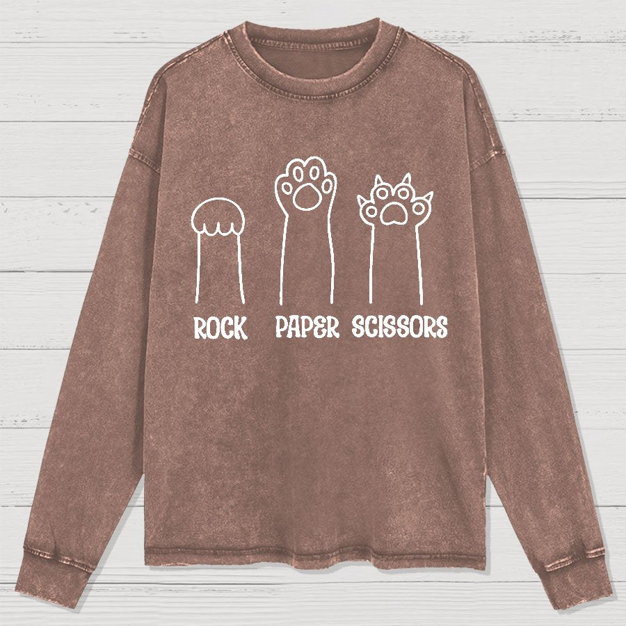 Rock Paper Scissors Washed Long Sleeve Tee