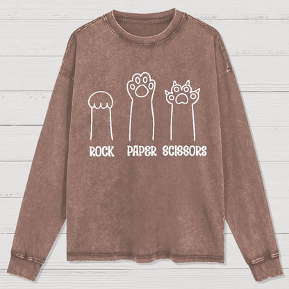Rock Paper Scissors Washed Long Sleeve Tee