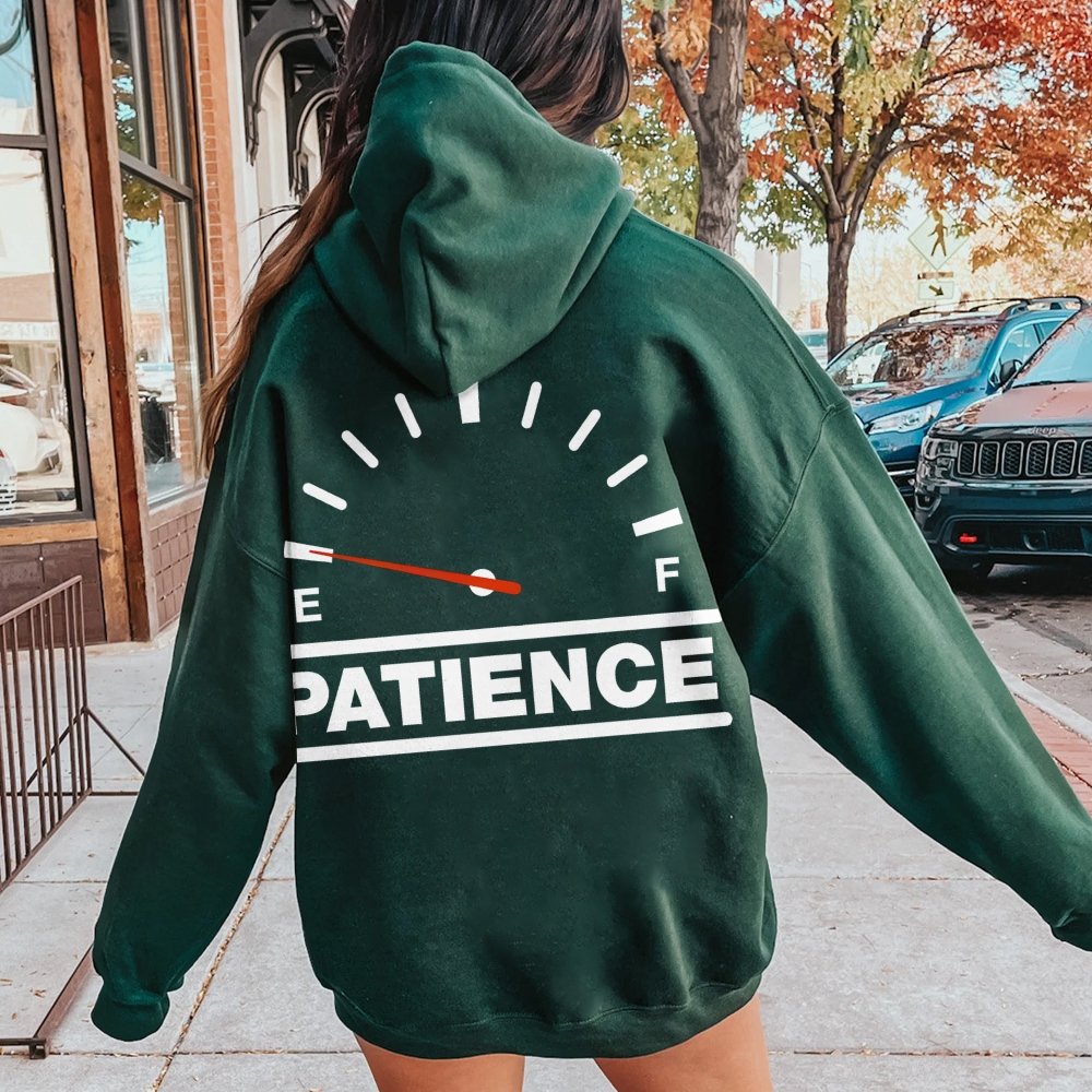funny patience Printed Back Unisex Cotton Hoodie