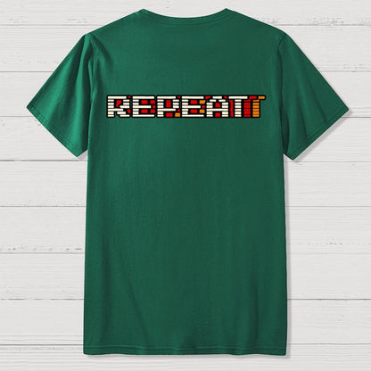 Eat Sleep Game Repeat  Front And Back Printing Geek T-Shirt