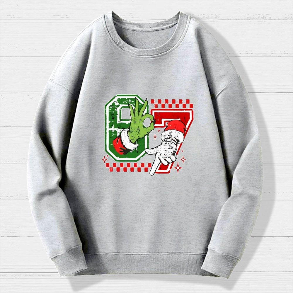 Six Seven 6 7 Christmas Geek Cotton Sweatshirt