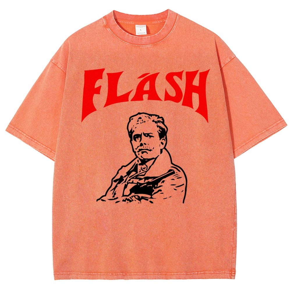 Mister Flashy Flash Spoof Ringer Vintage Distressed T-shirt