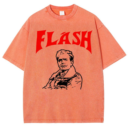 Mister Flashy Flash Spoof Ringer Vintage Distressed T-shirt