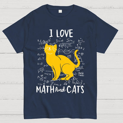 I Love Math And Cats Unisex Geek T-Shirt