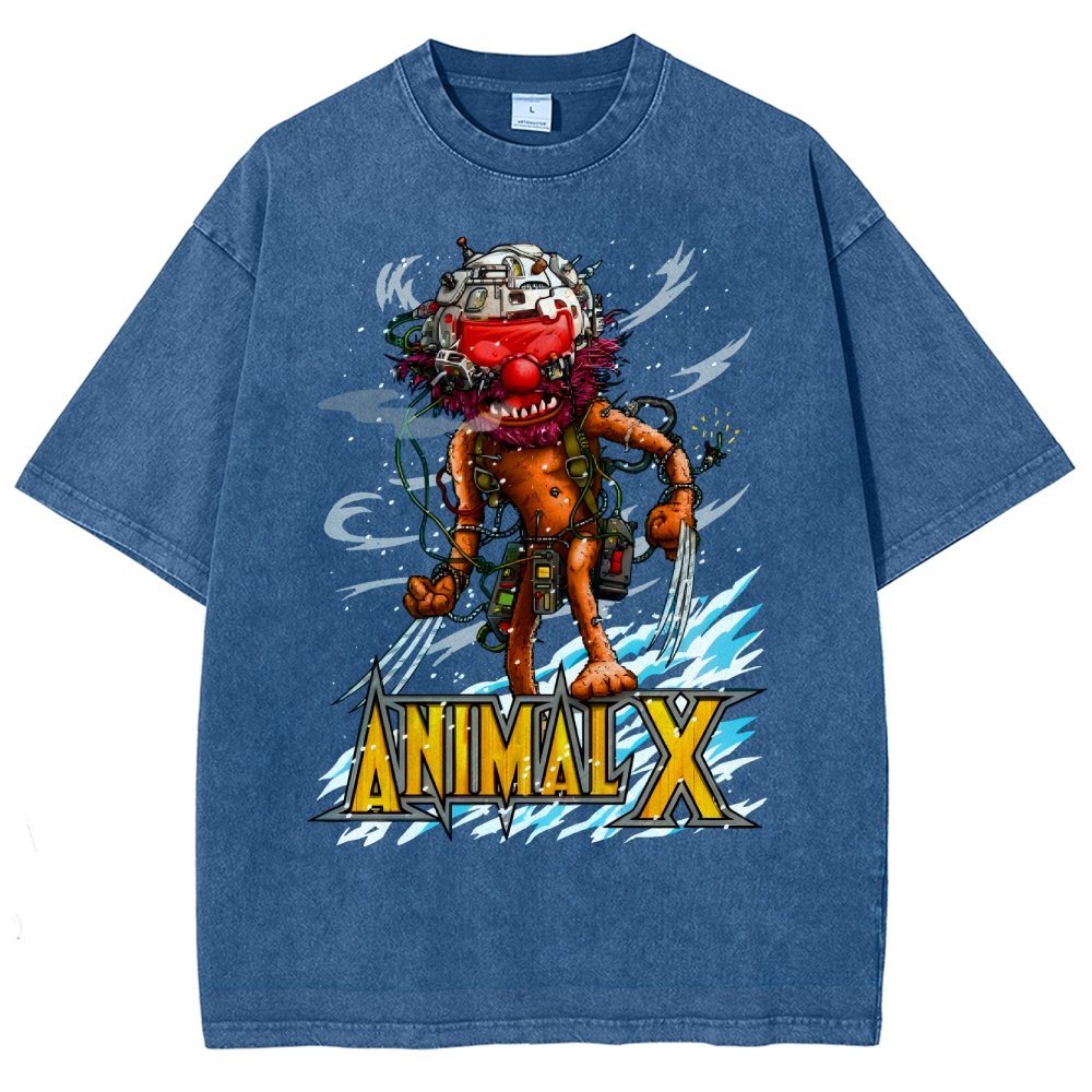 ANIMAL X  Unisex Fit Washed T-Shirt