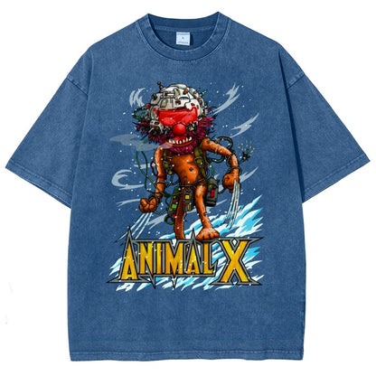 ANIMAL X  Unisex Fit Washed T-Shirt