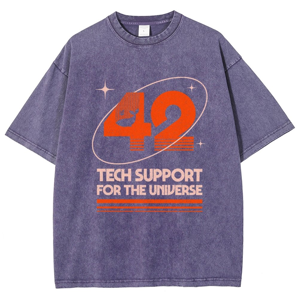 42 - Tech Support For The Universe Vintage Distressed T-shirt