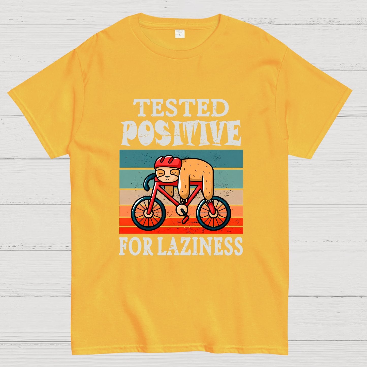 Tested Positive For Laziness Sloth On Bicycle By Sal71 Geeky T-Shirt