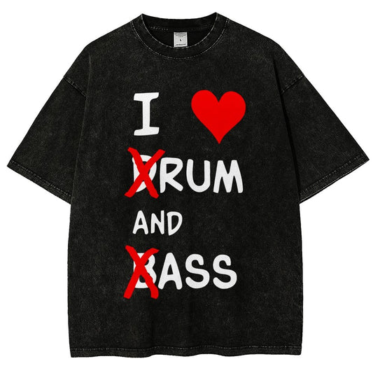 I Love dRum And bAss Vintage Distressed T-shirt