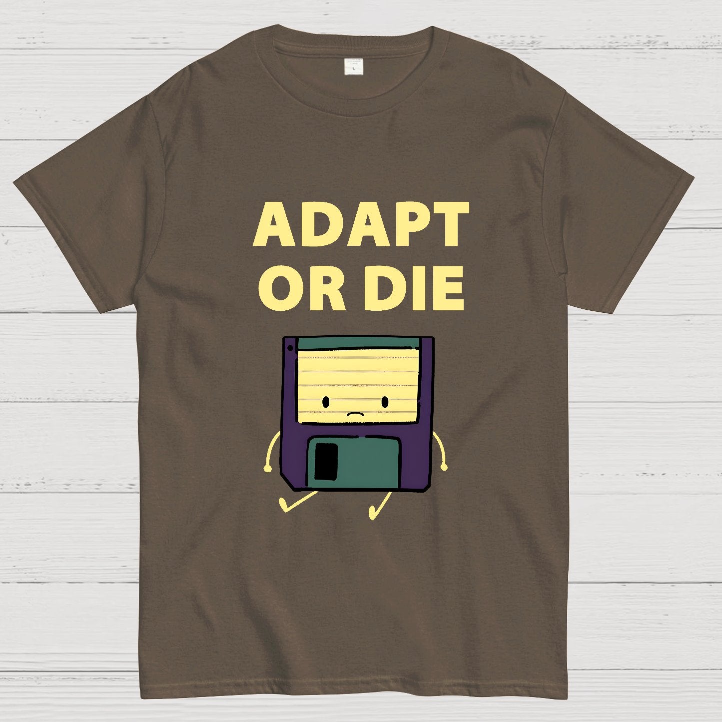 Adapt or Die Floppy Disk Geek T-Shirt