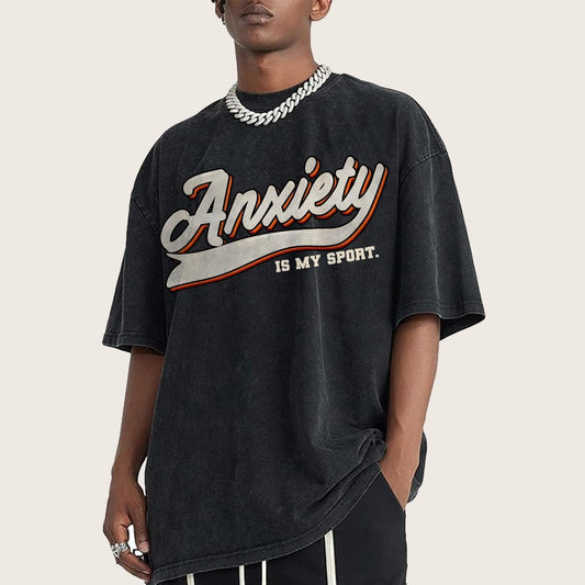 Anxiety Is My Sport Vintage Distressed T-shirt