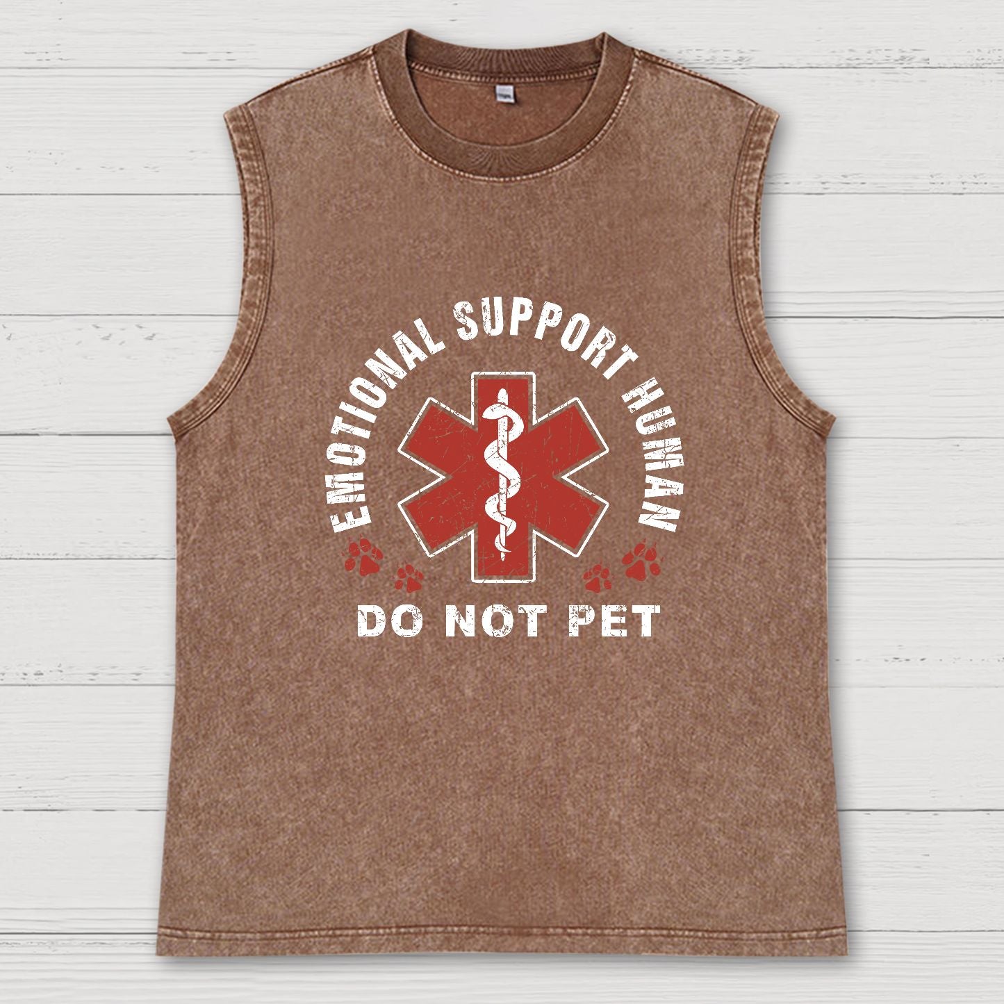 Emotional Support Human Vintage Distressed Washed Tank