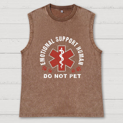 Emotional Support Human Vintage Distressed Washed Tank