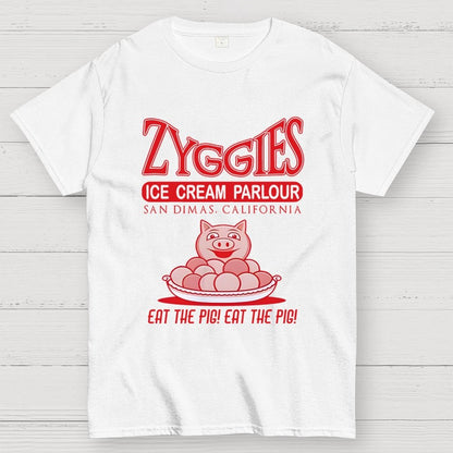 Eat the Pig at Frosty's Ice Cream Parlour Ringer Unisex Geek T-Shirt