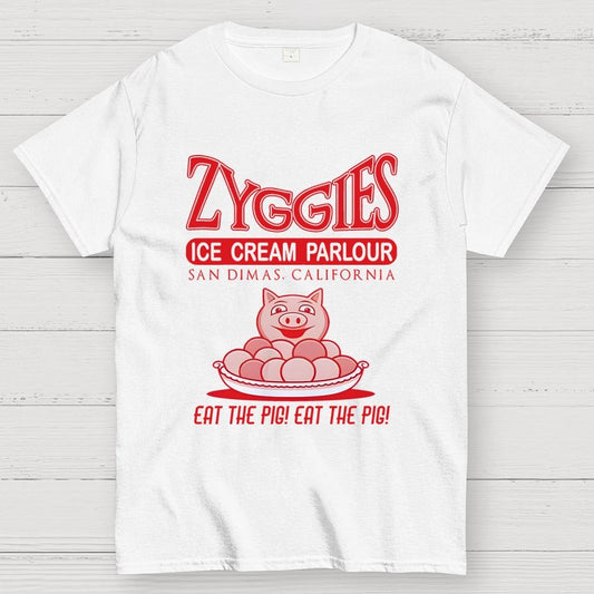 Eat the Pig at Frosty's Ice Cream Parlour Ringer Unisex Geek T-Shirt