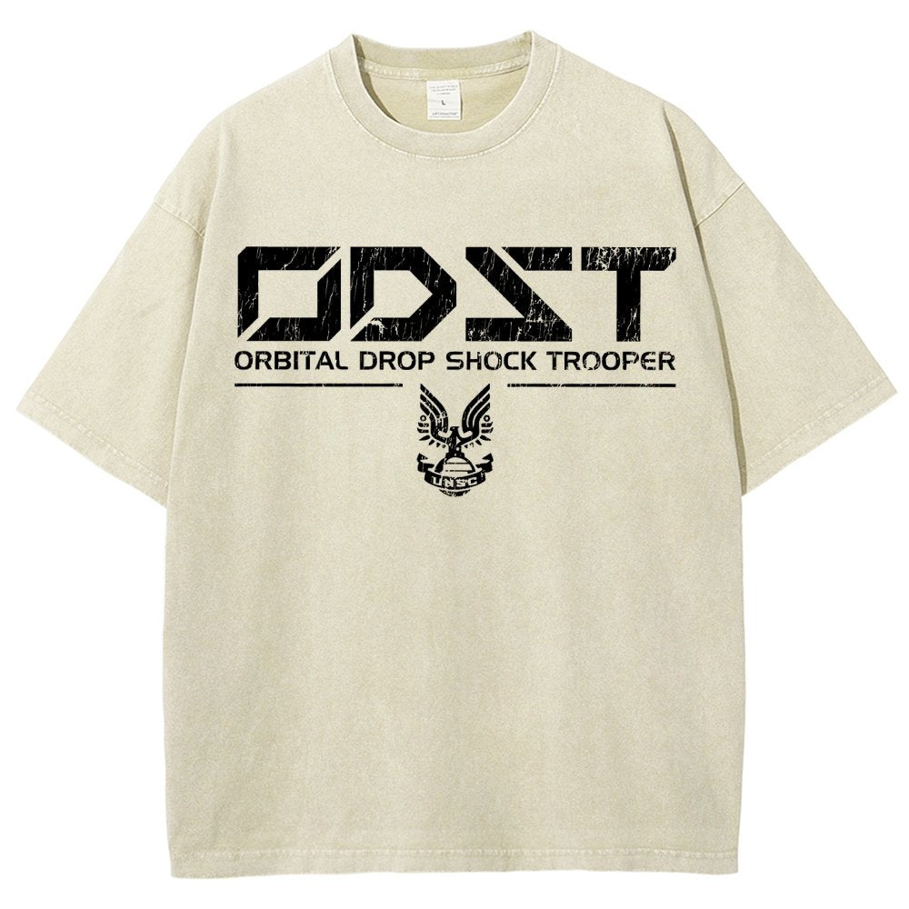 Military White Vintage Vintage Distressed T-shirt