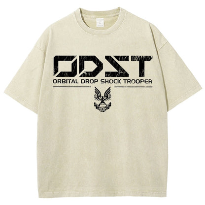 Military White Vintage Vintage Distressed T-shirt