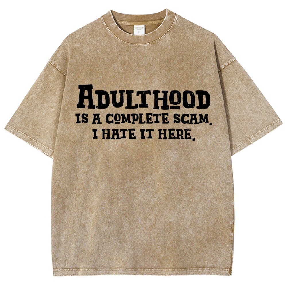 Adulthood Is A Scam Vintage Distressed T-shirt