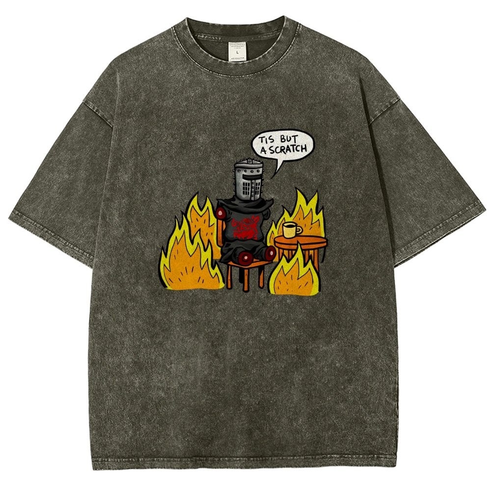 Tis Is Fine Vintage Distressed T-shirt