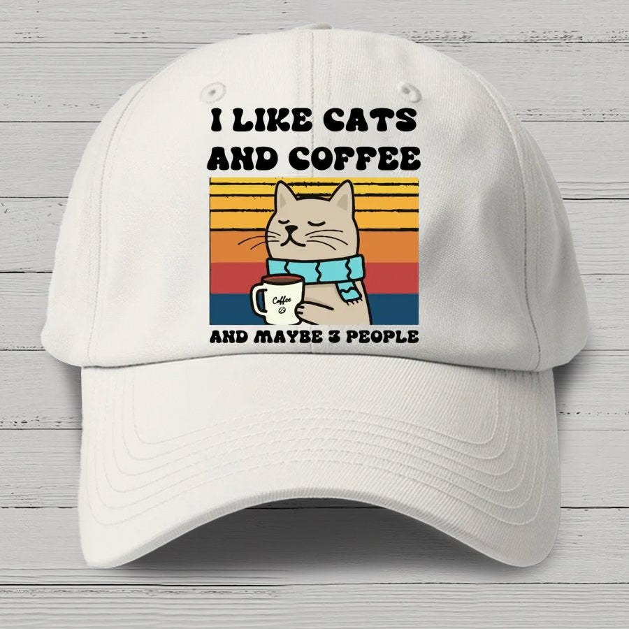 I Like Cats And Coffee And Maybe 3 People Funny Nerd Cotton Hat