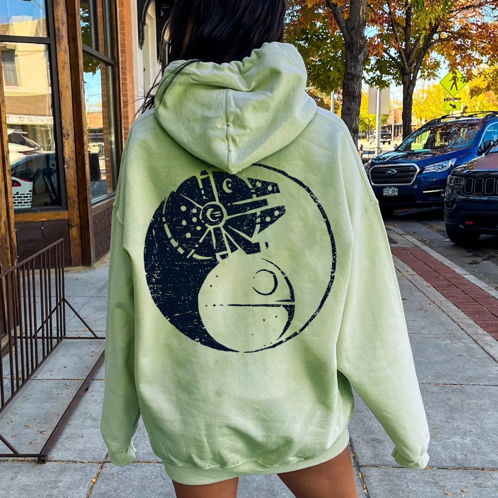 Balancing The Power Geek Printed Back Unisex Cotton Hoodie