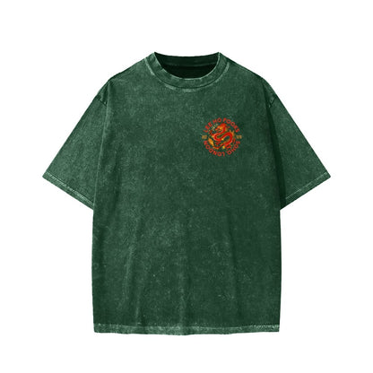 Lee Ho Fooks Front And Back Printing Washed T-shirt