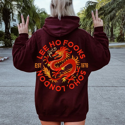Mysterious Town's (Werewolves of London) Printed Back Cotton Hoodie