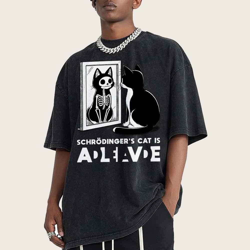 Schrödinger's Cat Alive Dead Vintage Distressed T-shirt