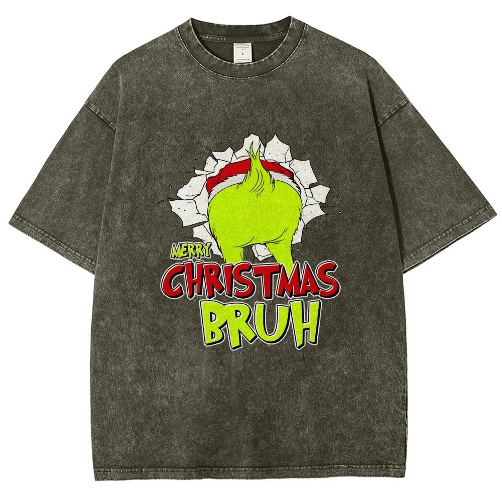 Merry Christmas Bruh Vintage Distressed T-shirt