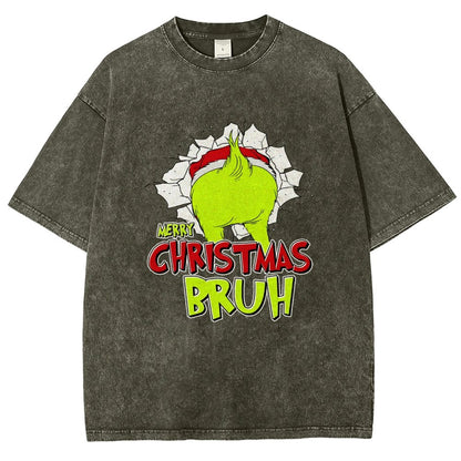 Merry Christmas Bruh Vintage Distressed T-shirt