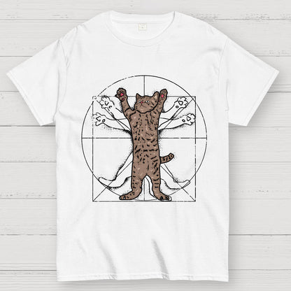Vitruvian Cat Geek T-Shirt
