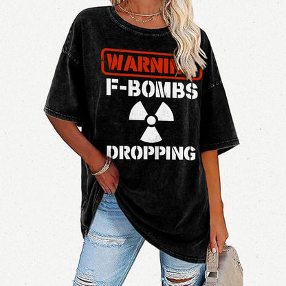 Warning F Bombs Dropping Vintage Distressed T-shirt