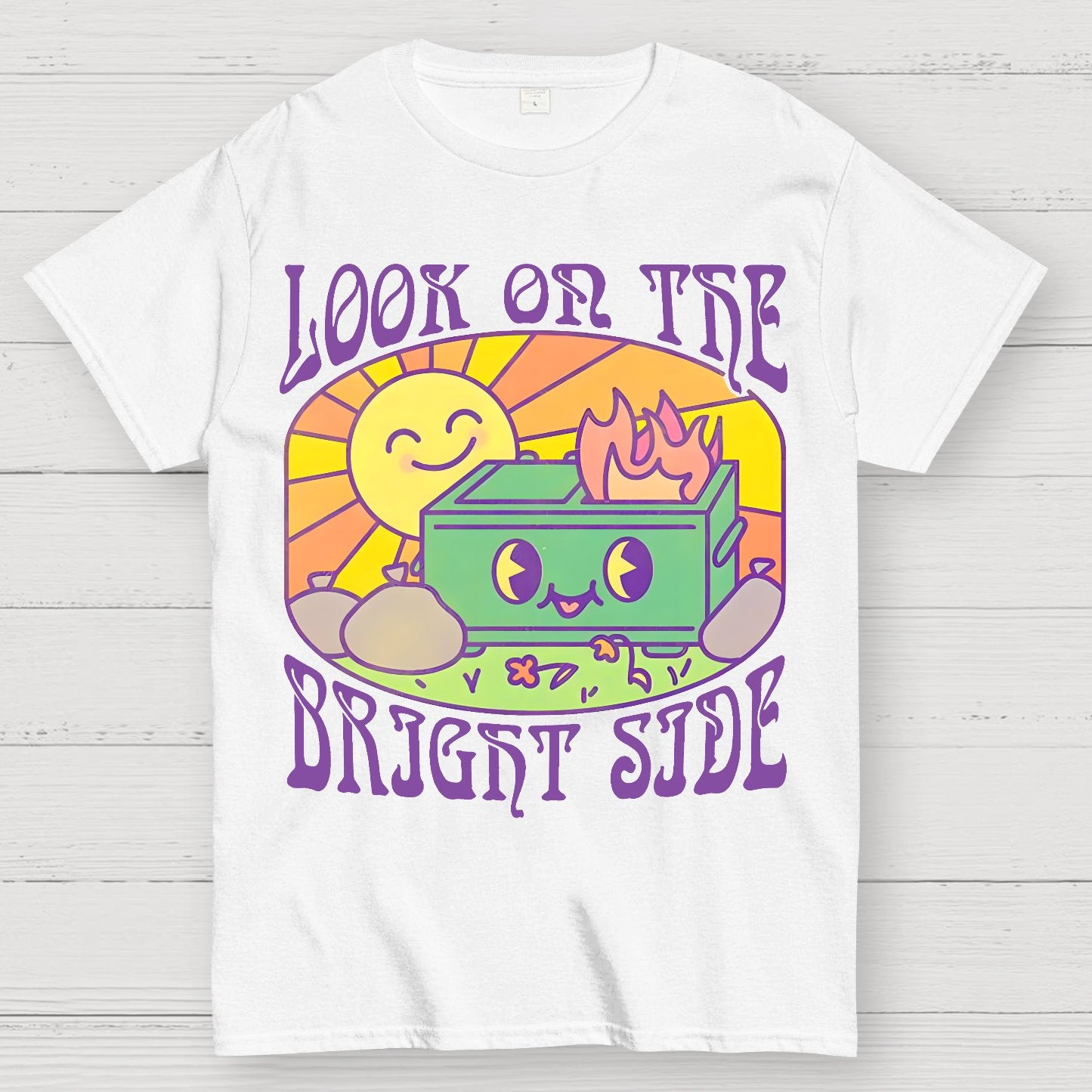 Optimistic Dumpster Fire Geek T-Shirt