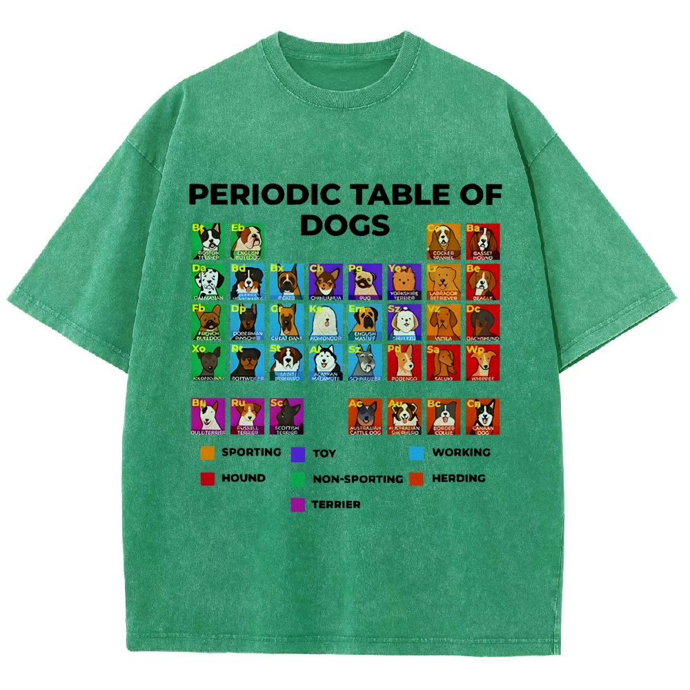Periodic Table Of Dogs Vintage Distressed T-shirt